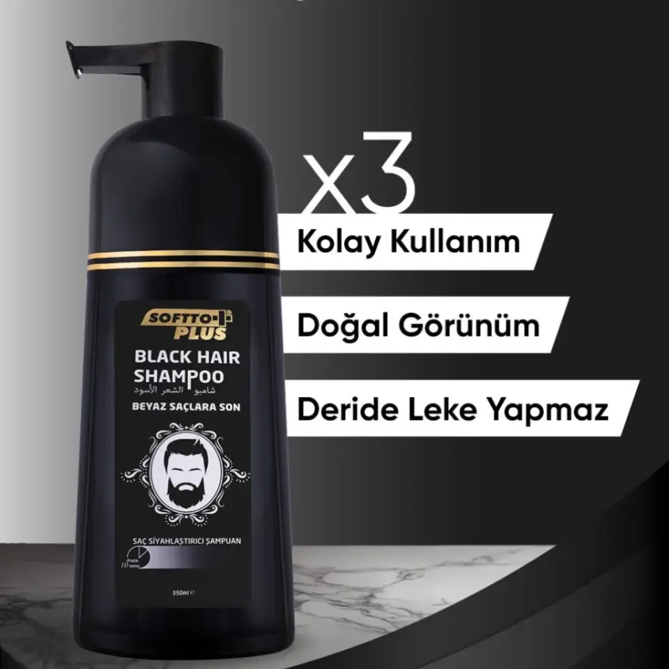 Softto Plus Black Hair Siyah Şampuan  350 ML