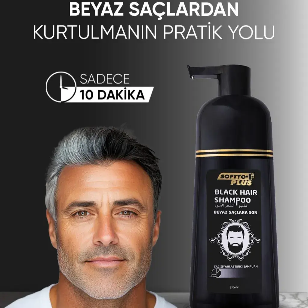Softto Plus Black Hair Siyah Şampuan  350 ML