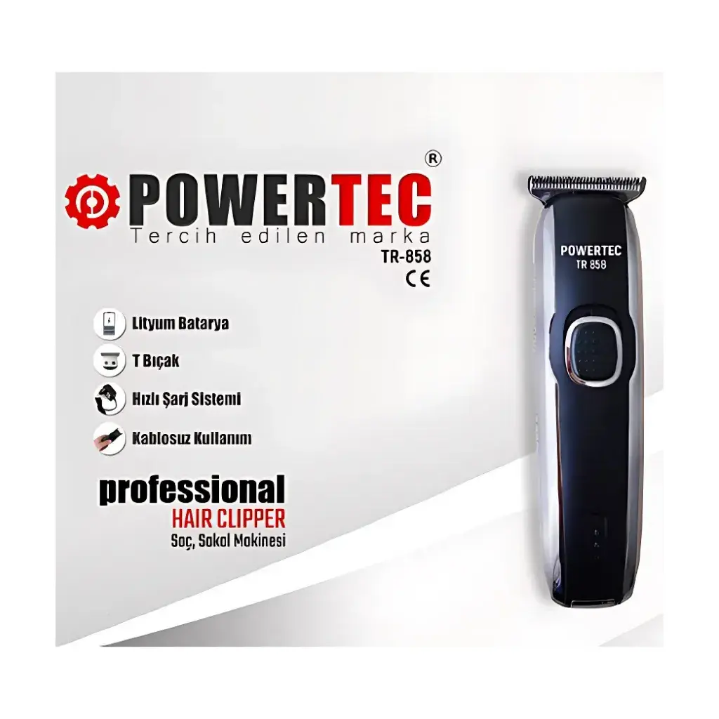 Powertec TR 858 Sakal Ense Kesim Makinası 2 Yıl Garantili