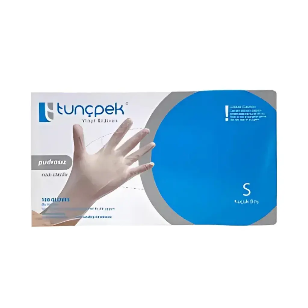 Tunçpek Vinyl Eldiven Pudrasız 100 Adet S