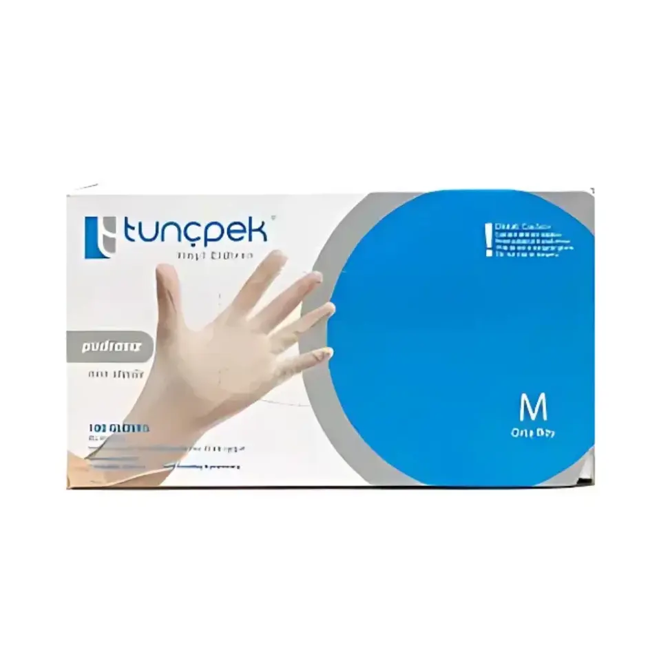 Tunçpek Vinyl Eldiven Pudrasız 100 Adet M