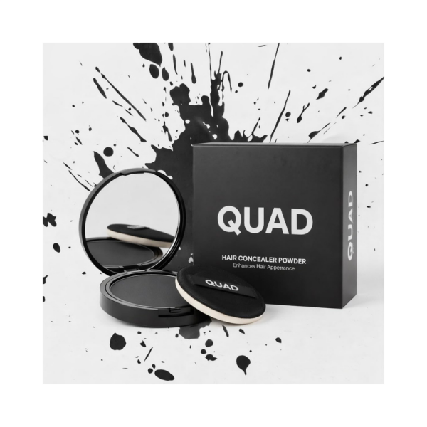 QUAD Unisex Siyah Saç & Sakal Toz Kapatıcı Dolgunlaştırıcı Pudra